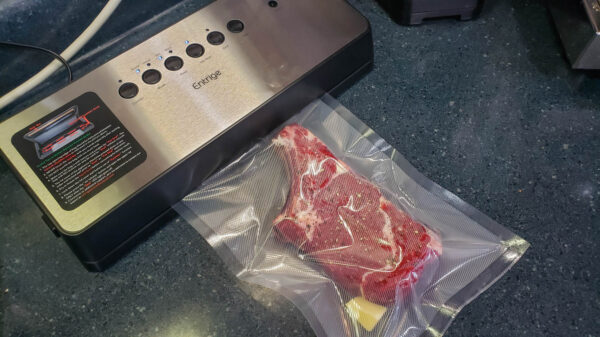 Steak in a Vacuum Bag for Sous Vide