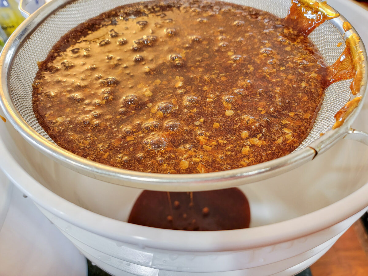 Straining Wax Out of Honey